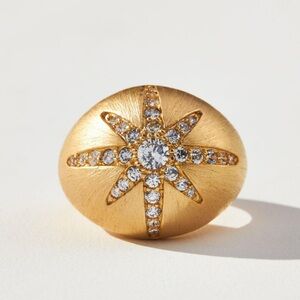 Anthropologie Starburst Signet Ring
